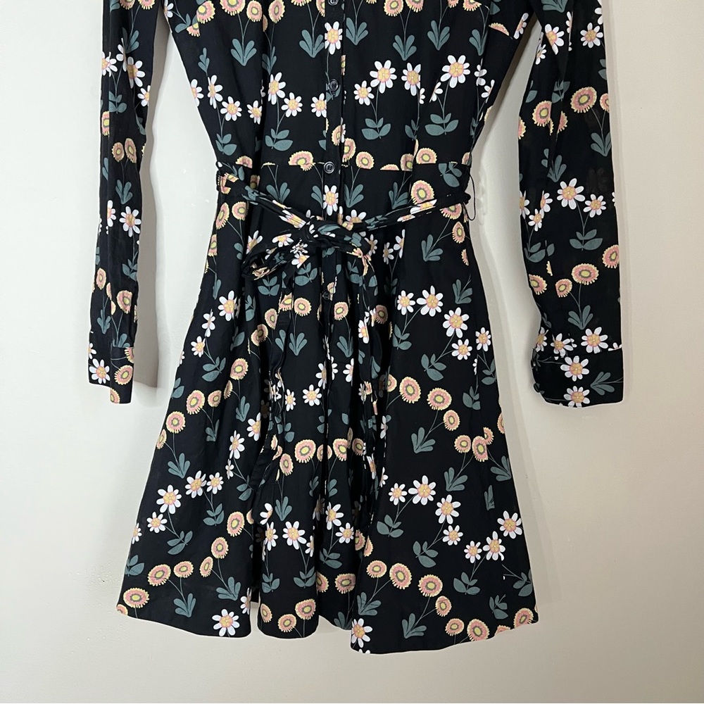 BODEN KITTY SHIRT DRESS BLACK FLORAL SIZE 2 - Picture 5 of 12